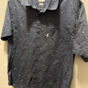 Walker st. Refinery Blue Shark Pattern Casual Shirt size L